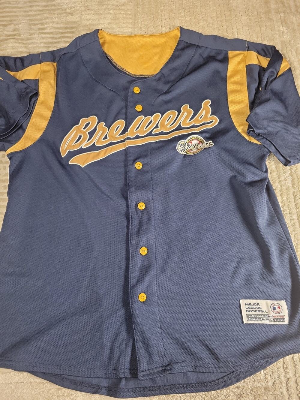 Milwaukee Brewers Jersey Baseball MLB Mens Size Large 42-44 Adult